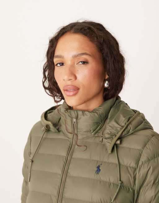 Polo Ralph Lauren - Olivengrøn dynejakke med hætte, 3 af 4