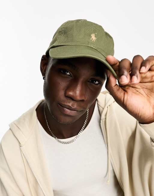 Polo Ralph Lauren – Oliwkowozielona czapka z daszkiem z logo