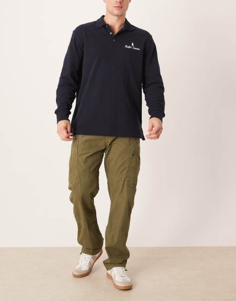 Polo Ralph Lauren – Oliwkowozielone lekkie bojówki z surowego płótna - view 1