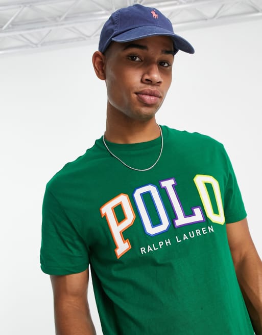 Hollister heritage ombre polo in blue and green, ASOS