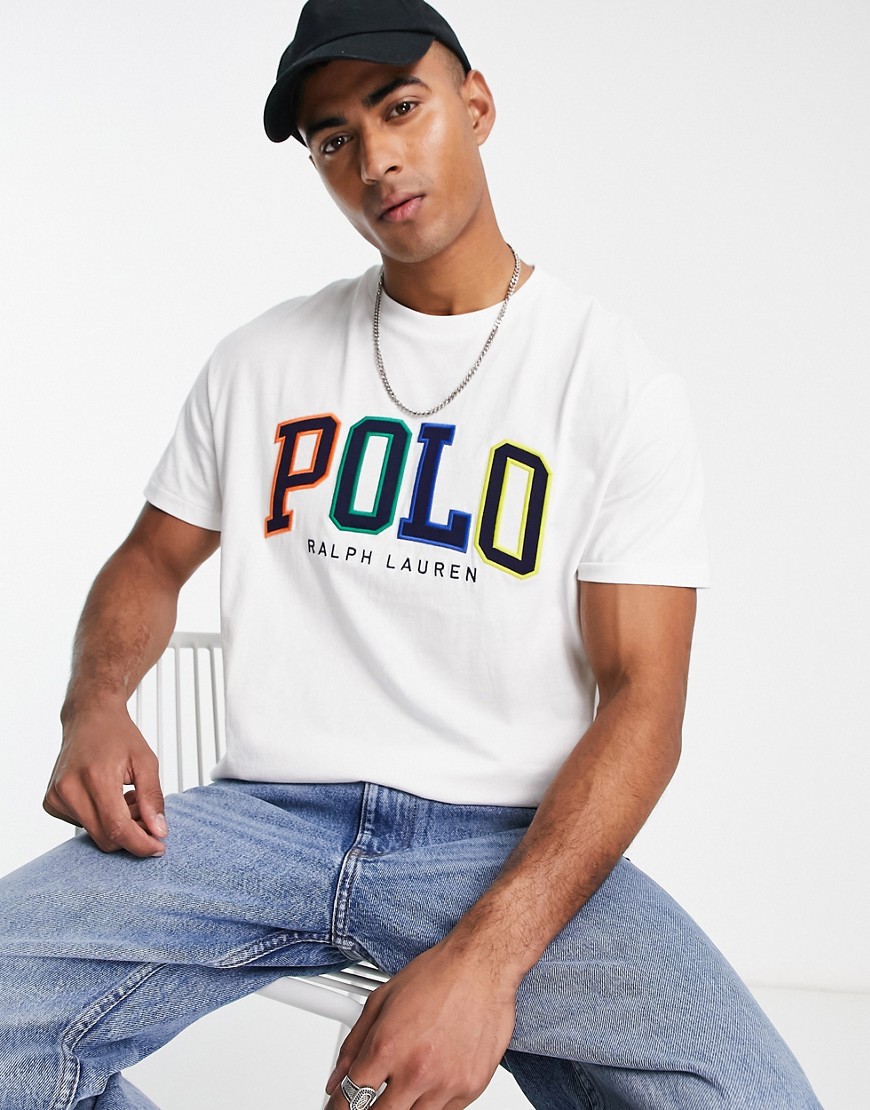 Polo Ralph Lauren ombre logo classic oversized fit t-shirt in white