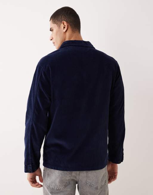 Polo Ralph Lauren Osbars zip front cord overshirt in navy, 3 of 5