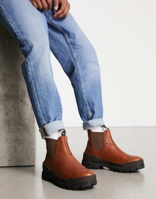 Polo Ralph Lauren oslo chunky chelsea boot in brown | ASOS