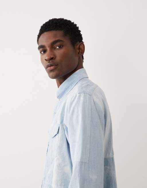 Polo Ralph Lauren - Overhemd met lange mouwen en patchwork in blauw, 3 van 5
