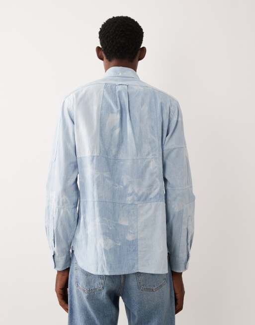 Polo Ralph Lauren - Overhemd met lange mouwen en patchwork in blauw, 5 van 5