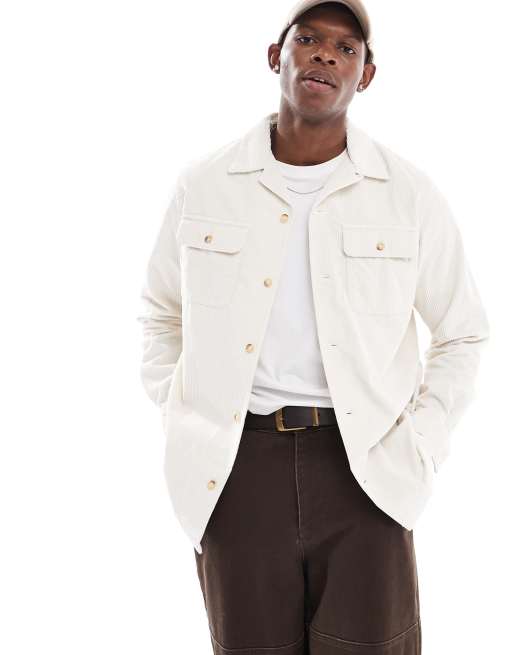 Polo Ralph Lauren - Overhemd van corduroy met wijde pasvorm in crème