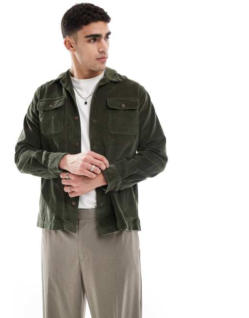 Polo Ralph Lauren - Overshirt van grof corduroy met 2 zakken en klassieke oversized pasvorm in donkergroen