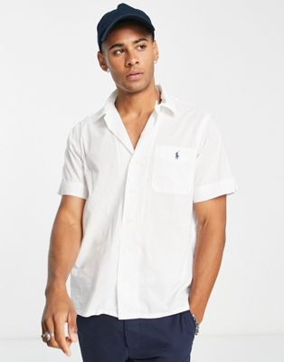 Polo Ralph Lauren oversized fit short sleeve shirt classic with pony logo in white