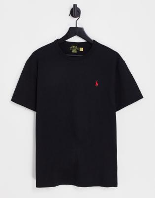 oversized heavyweight T-shirt in black with pony logo