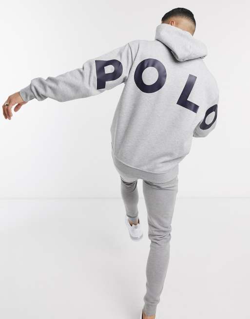 Polo Ralph Lauren oversized hoodie in grey with polo backprint | ASOS