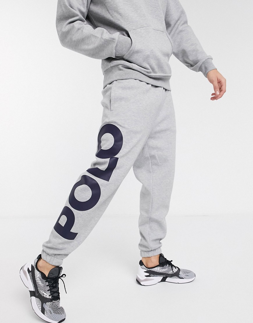 Polo Ralph Lauren - Oversized joggingbroek in grijs met polomerk