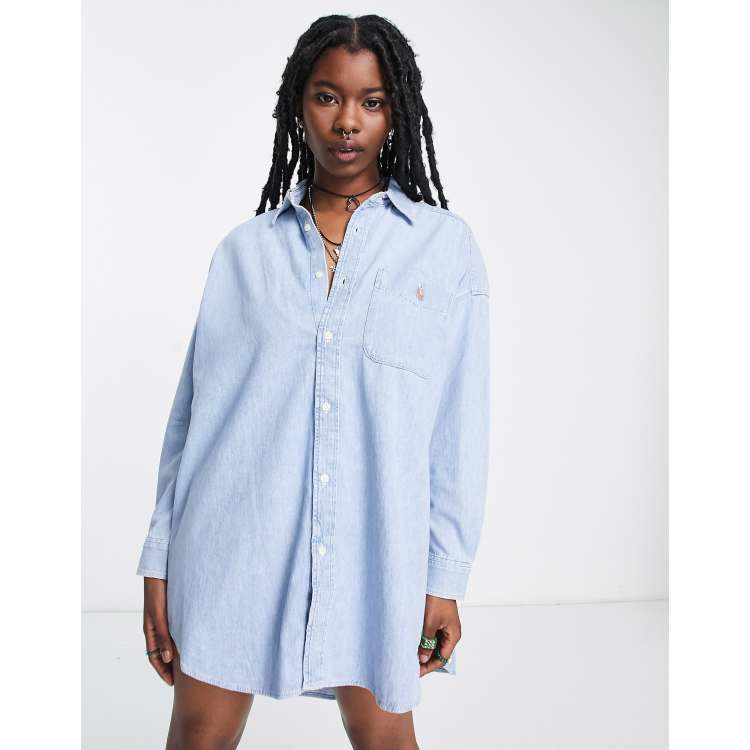 womens oversized chambray shirt