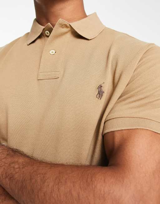 Tan ralph lauren store polo shirt