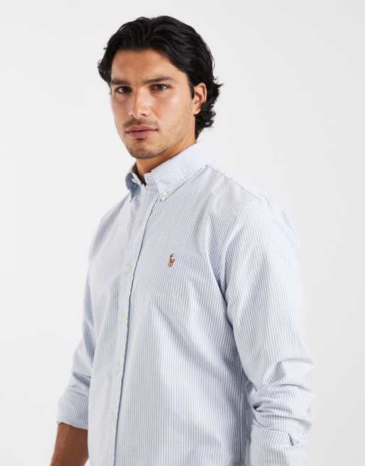 Polo Ralph Lauren – Oxford-Hemd in Hellblau gestreift mit Custom-Passform, 2 von 5