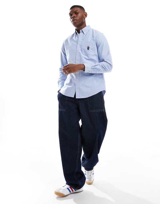 Polo Ralph Lauren – Oxford-Hemd in Hellblau mit Bär-Logo, 2 von 4