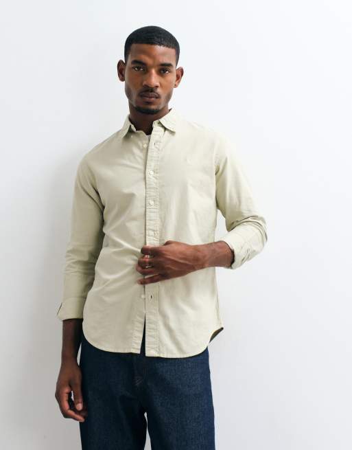 Polo Ralph Lauren Oxford-Hemd in schmaler Passform mit Icon-Logo in Stone, 5 von 5