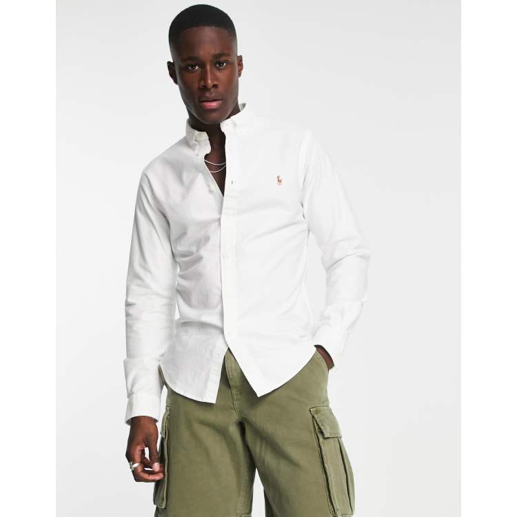 Polo Ralph Lauren oxford shirt in slim fit white | ASOS