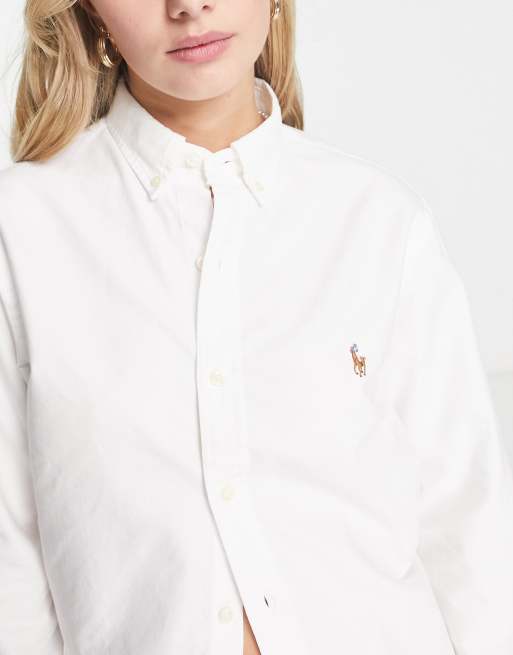 Polo Ralph Lauren oxford shirt in slim fit white, 4 of 4