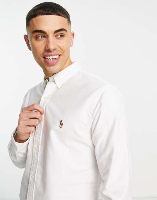 Ralph lauren men's store slim fit white shirt