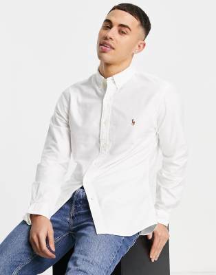 ralph lauren white button up shirt