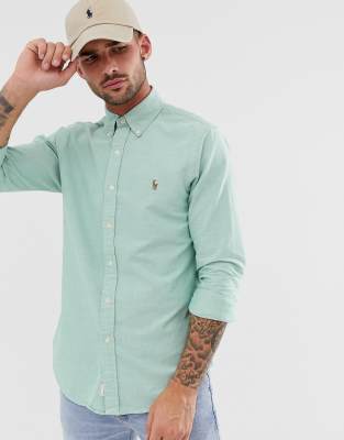 ralph lauren green oxford shirt