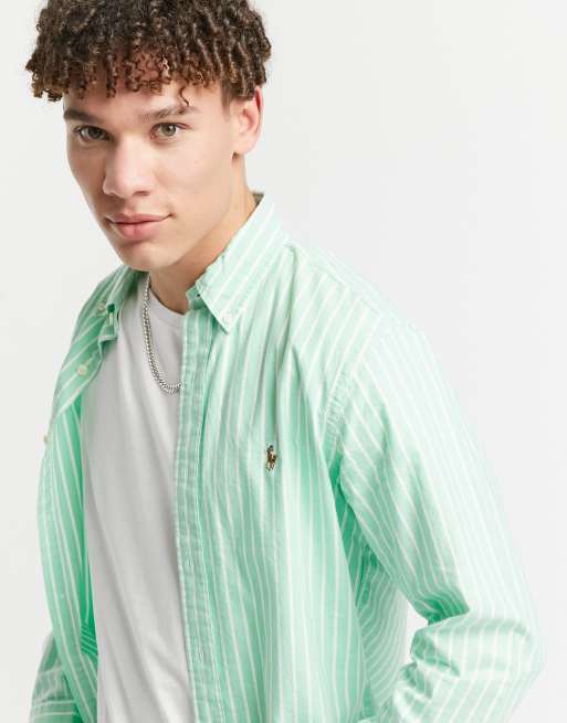 Polo ralph lauren store green striped shirt