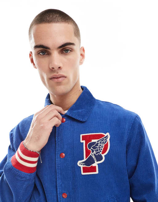 Polo Ralph Lauren P-wing applique back logo cord varsity jacket in