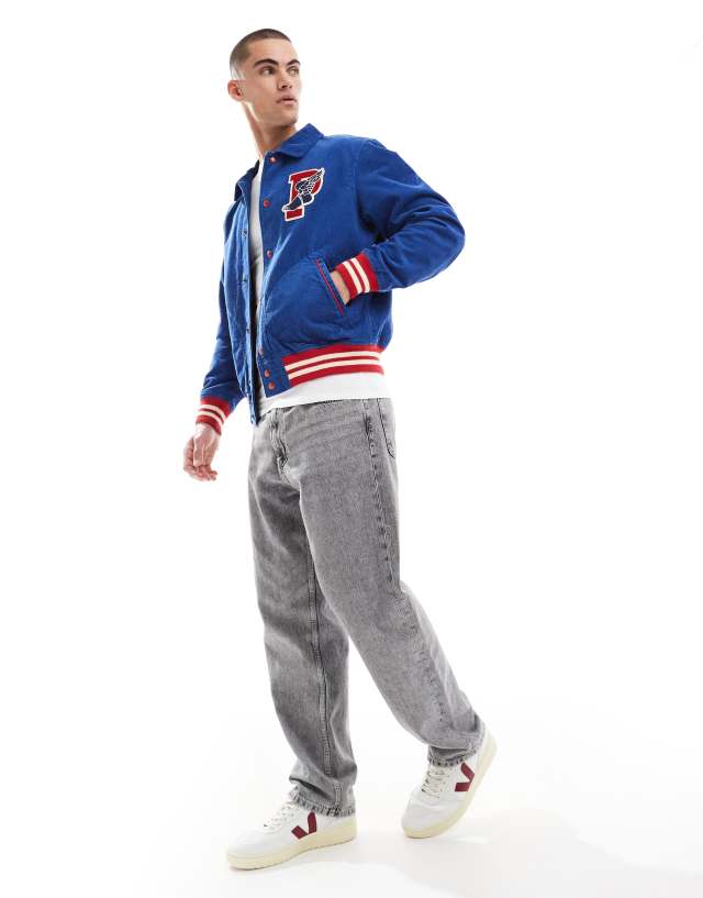 Polo Ralph Lauren P-wing applique back logo cord varsity jacket in