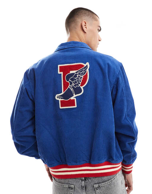 Polo Ralph Lauren - P-wing - Varsity jack met logo en opdruk in middenblauw