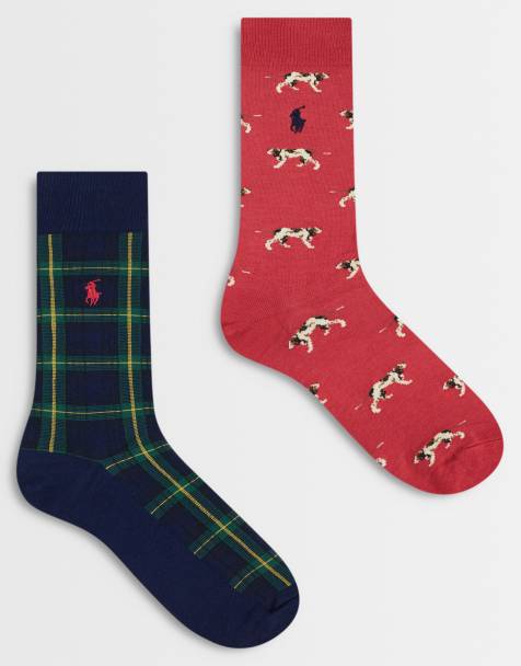 Polo Ralph Lauren pack de 2 calcetines 'holiday' en rojo y azul marino - view 1