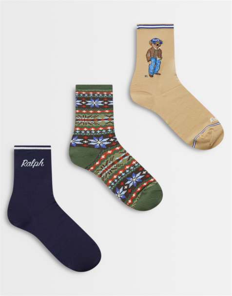 Polo Ralph Lauren - pack de 3 calcetines con logo bear fair isle en varios colores - view 1