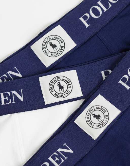 Polo Ralph Lauren - pack de 3 calzoncillos de algodón en azul marino y blanco, 3 de 3