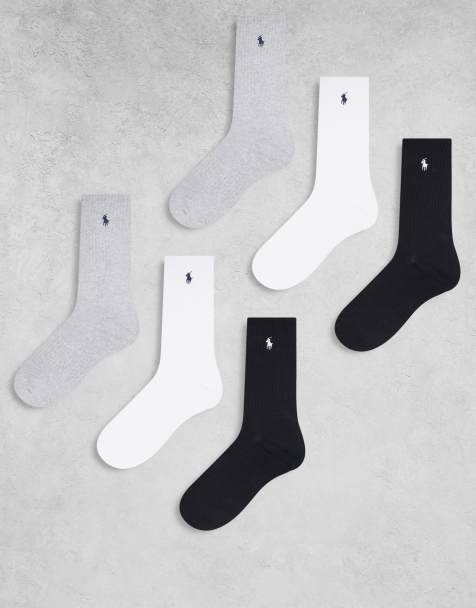 Polo Ralph Lauren - Pack de 6 pares de calcetines deportivos de color blanco, negro y gris con logo - view 1