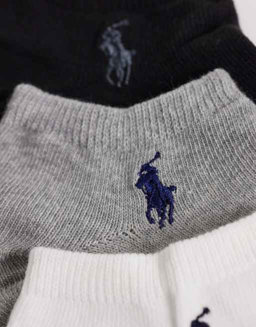Polo Ralph Lauren - Pakke med 3 par lave sokker i sort/hvid/grå, 3 af 3