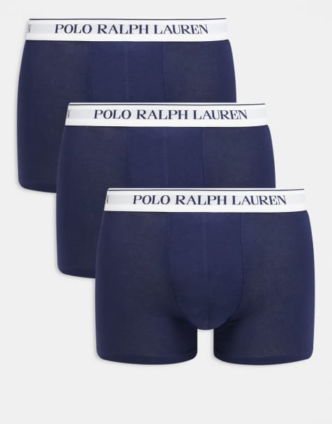 Polo Ralph Lauren - Pakke med 3 par marineblå/hvide klassiske boksershorts med kontrastfarvet linning med logo - view 1