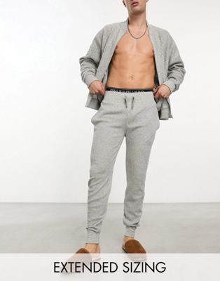 Polo Ralph Lauren lounge waffle jogger in grey  with logo - ASOS Price Checker