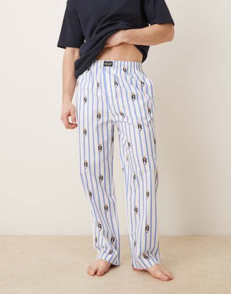Polo Ralph Lauren - Pantalon de pyjama à rayures avec motif ours - Bleu - view 1
