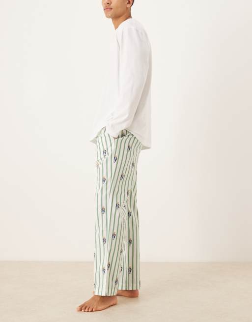 Polo Ralph Lauren - Pantalon de pyjama à rayures avec motif ours - Vert, 3 de 5