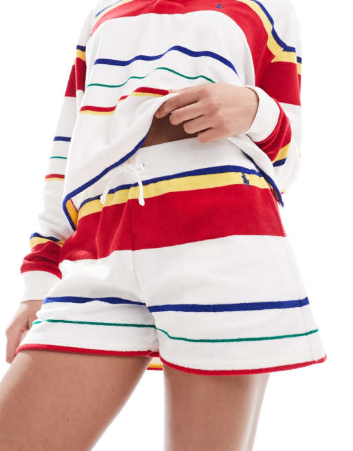 Polo Ralph Lauren - Pantaloncini in jersey a righe con logo