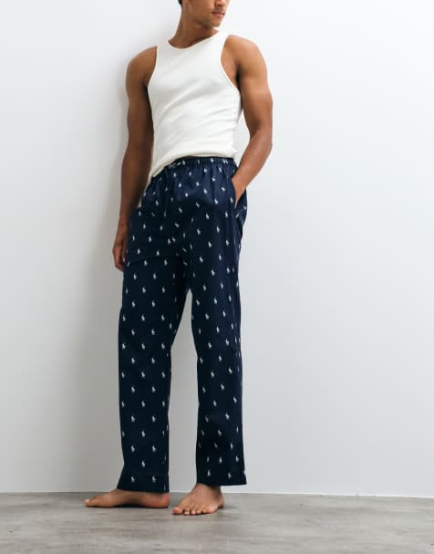 Polo Ralph Lauren pantalones de estar por casa con logotipo por toda la prenda en azul marino - view 1