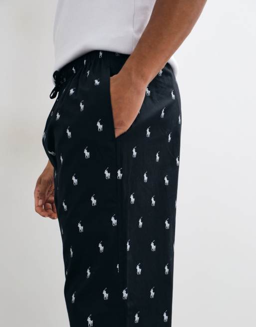 Polo Ralph Lauren pantaloni da casa con logo neri, 4 di 5
