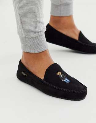 Polo Ralph Lauren - Pantoffels met smoking-beer in zwart | ASOS