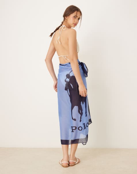 Polo Ralph Lauren Pareo wrap in perwinkle - MBLUE - view 1