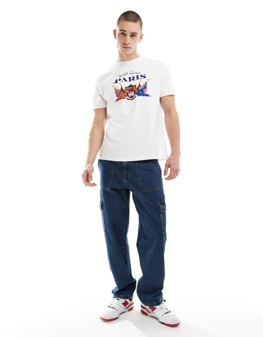 Polo Ralph Lauren paris shield logo print t-shirt in white, 4 of 4