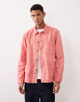 Polo Ralph Lauren Men's Red Patch Pocket Chino Shirt Jacket In Faded