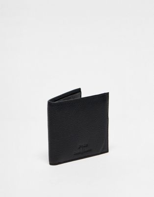 Polo Ralph Lauren pebbled leather wallet with embossed logo in black