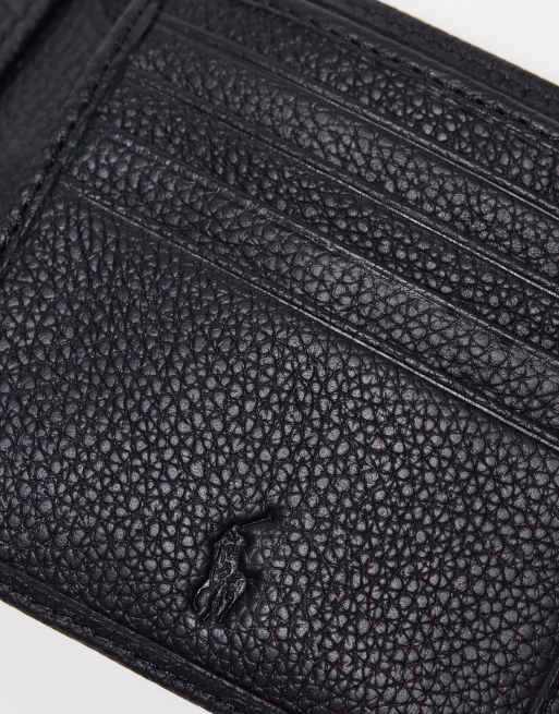 Polo ralph lauren hotsell pebble leather wallet black