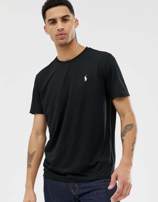 Polo Ralph Lauren performance player logo t shirt in black ASOS