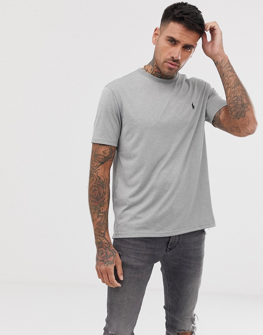 Polo Ralph Lauren performance T-shirt med spiller logo i grå mergel