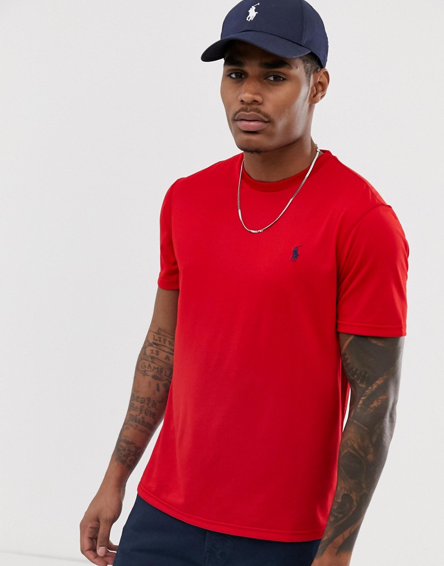 Polo Ralph Lauren - Performance - T-shirt rossa con logo-Rosso